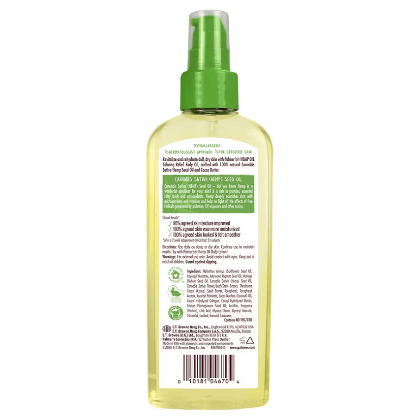 Palmer’s Cocoa Butter Formula Hemp Oil Calming Relief Body Oil | 48HR Hydration for Dry & Sensitive Skin – 5.1 fl oz - Beauty Exchange Beauty Supply