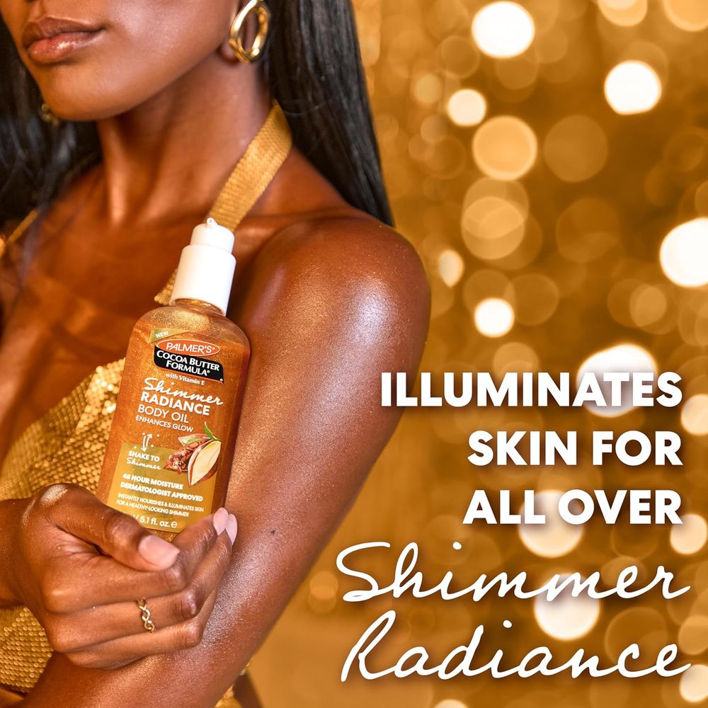 Palmer’s Cocoa Butter Formula Shimmer Body Oil with Vitamin E | Hydrating Radiance Oil for Glowing Skin, Tans & Dark Tones – 5.1 fl oz - Beauty Exchange Beauty Supply