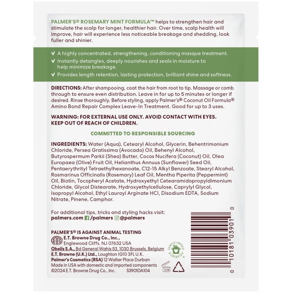 Palmer’s Rosemary Mint Strengthening Pack – 2.1oz - Beauty Exchange Beauty Supply