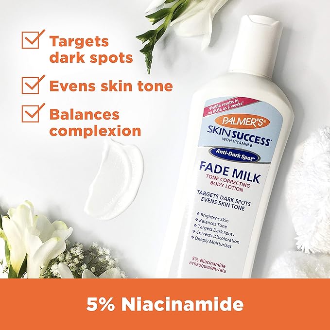 Palmer's Skin Success - Anti - Dark Spot | Fade Milk | Body Lotion | Brightens Skin | Balances Tone | Targets Dark Spots | Corrects Discoloration | Deeply Moisturizes | 8.5Oz - Beauty Exchange Beauty Supply