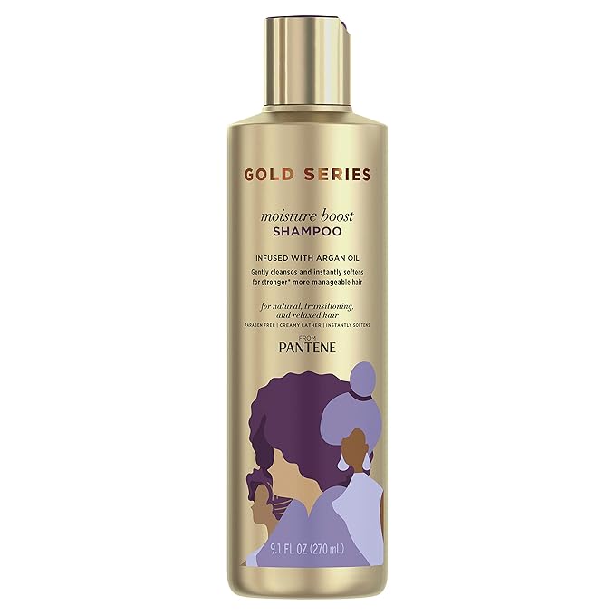 Pantene Gold Series Moisture Boost Shampoo with Argan Oil โ Sulfate - Free Hydration for Textured Hair โ 9.1 fl oz - Beauty Exchange Beauty Supply