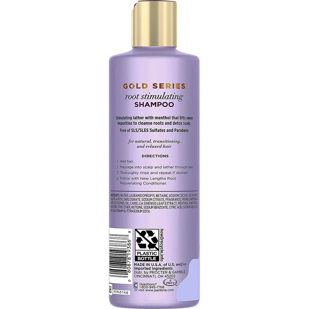Pantene Gold Series New Length Root Stimulating Shampoo – Boost Growth & Cleanse the Scalp Gently – 8.5 fl oz - Beauty Exchange Beauty Supply