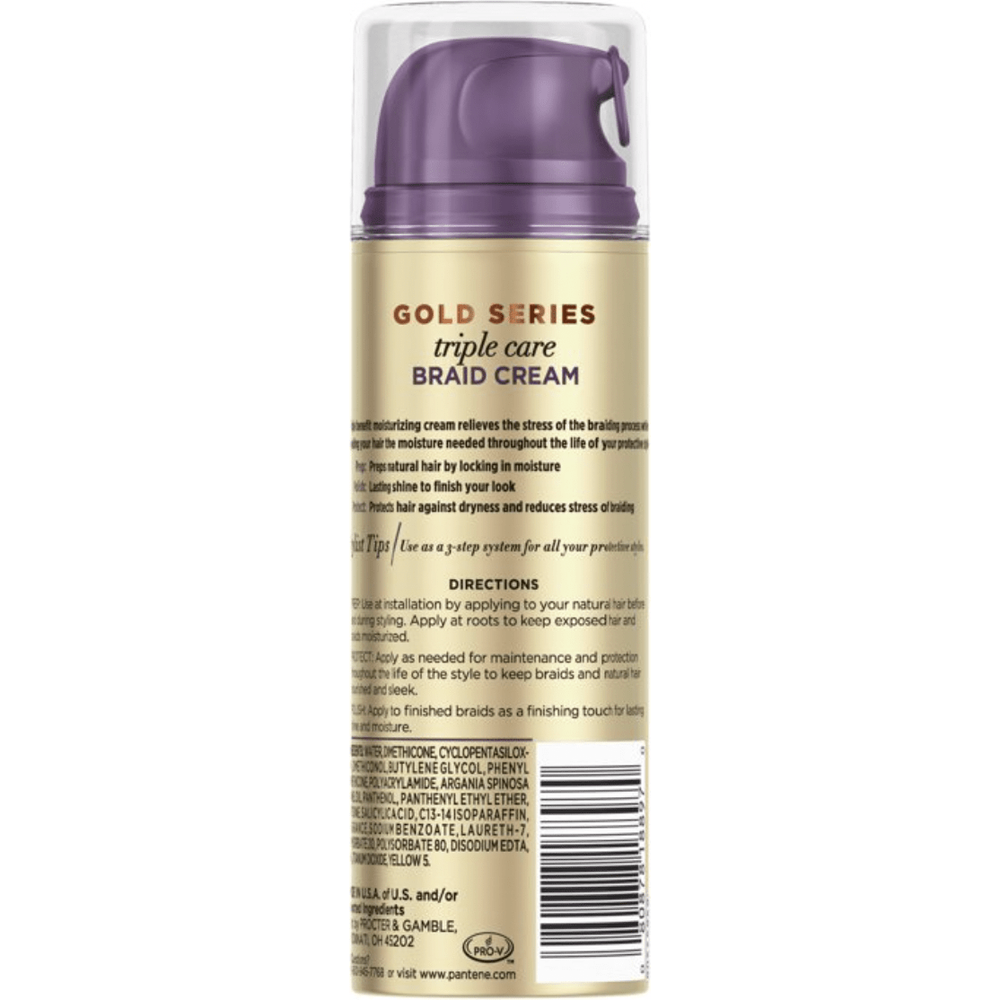 Pantene Gold Series Triple Care Braid Cream with Argan Oil – Nourishes, Protects & Defines – 5 fl oz - Beauty Exchange Beauty Supply