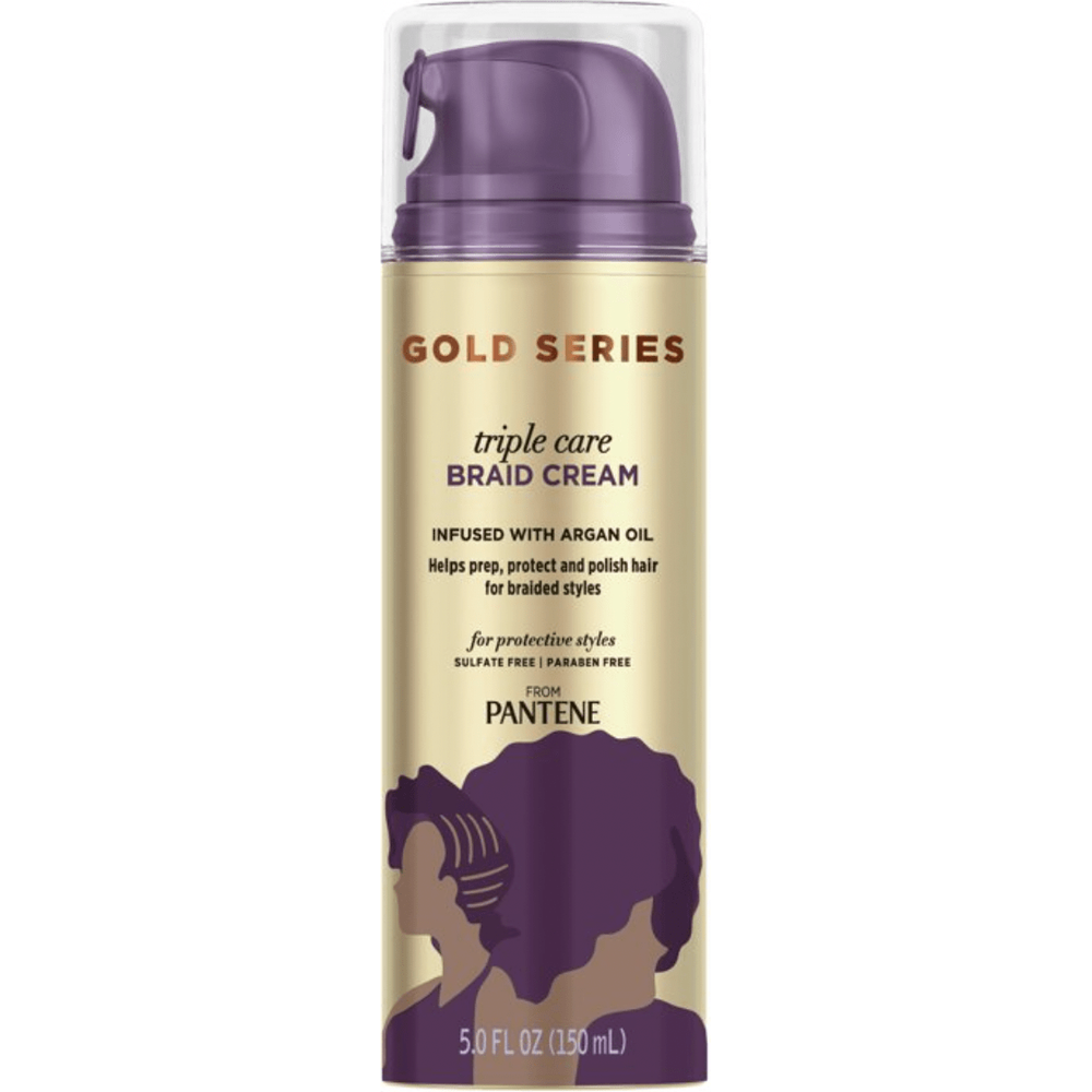 Pantene Gold Series Triple Care Braid Cream with Argan Oil – Nourishes, Protects & Defines – 5 fl oz - Beauty Exchange Beauty Supply
