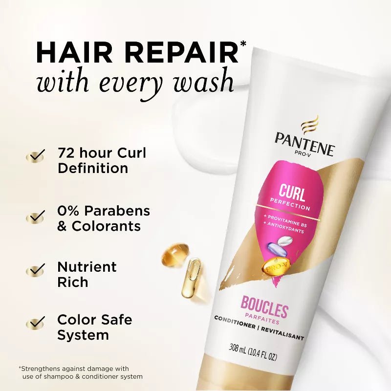 Pantene Pro - V Curl Perfection Conditioner – Hydrates, Defines & Nourishes Curls – 10.4 fl oz - Beauty Exchange Beauty Supply