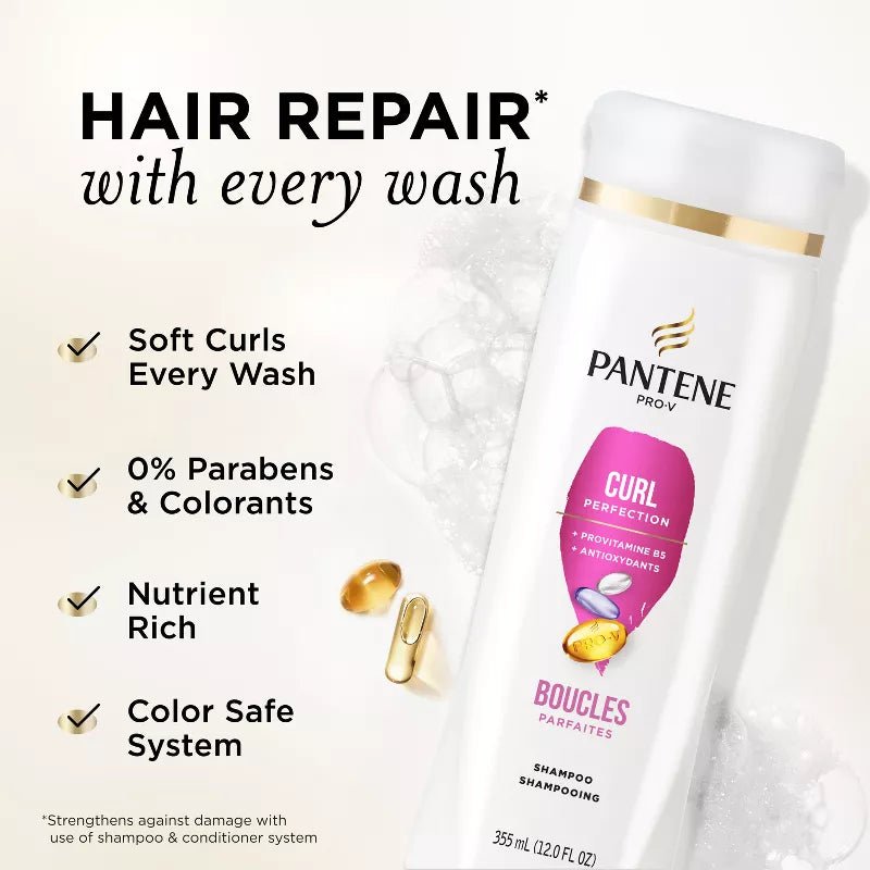 Pantene Pro - V Curl Perfection Shampoo โ Defines & Nourishes Curls โ 12 fl oz - Beauty Exchange Beauty Supply