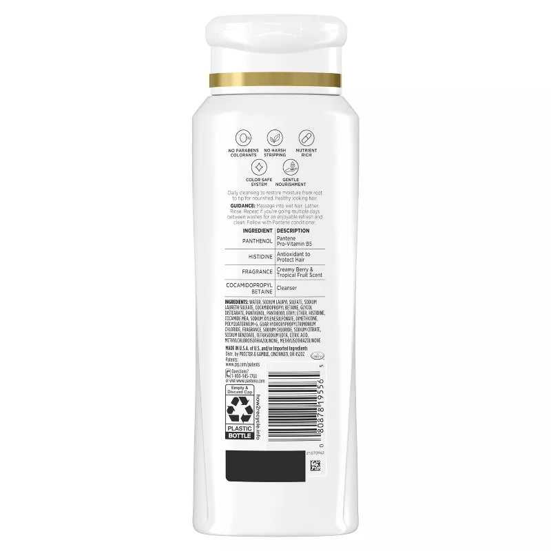 Pantene Pro - V Daily Moisture Renewal Shampoo – Hydrates & Softens Dry Hair – 12 fl oz - Beauty Exchange Beauty Supply