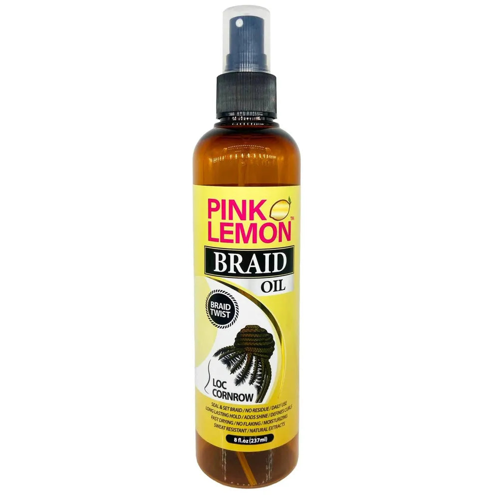 Pink Lemon Braiding Oil โ Shine for Braids 8 oz - Beauty Exchange Beauty Supply