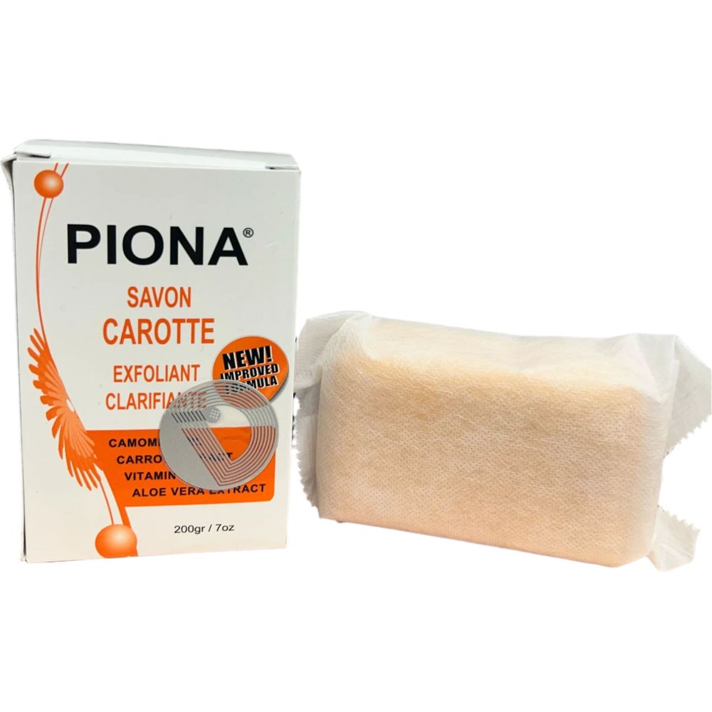 Piona - Exfoliating Brightening Bar Soap – 4 Variants | Original, Turmeric, Carrot, Oatmeal | 7Oz/200g | - Beauty Exchange Beauty Supply