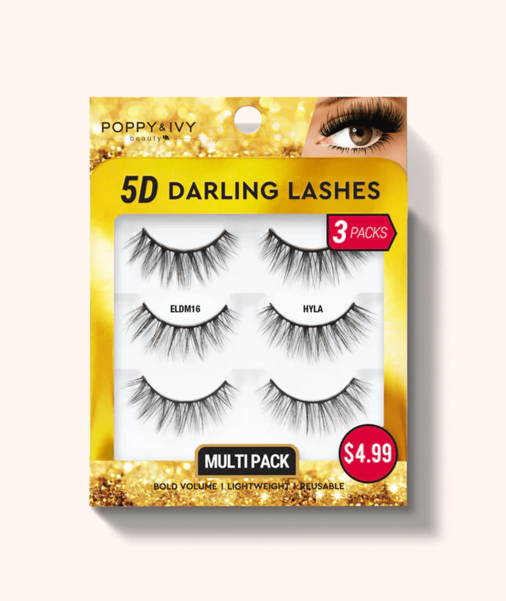 Poppy & Ivy 5D Darling Lashes – 3 Pairs Multi - Pack - Beauty Exchange Beauty Supply