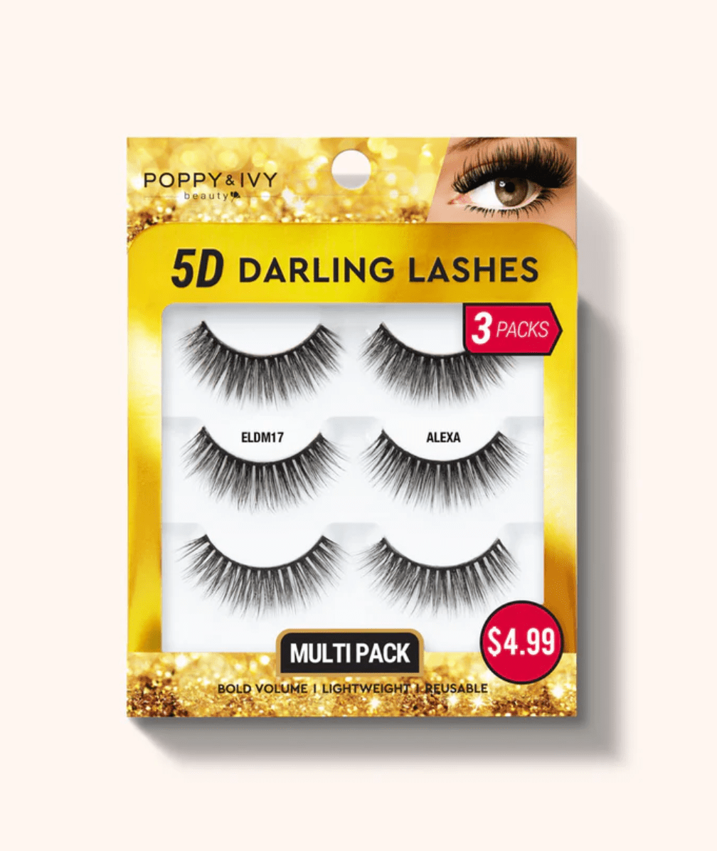 Poppy & Ivy 5D Darling Lashes – 3 Pairs Multi - Pack - Beauty Exchange Beauty Supply
