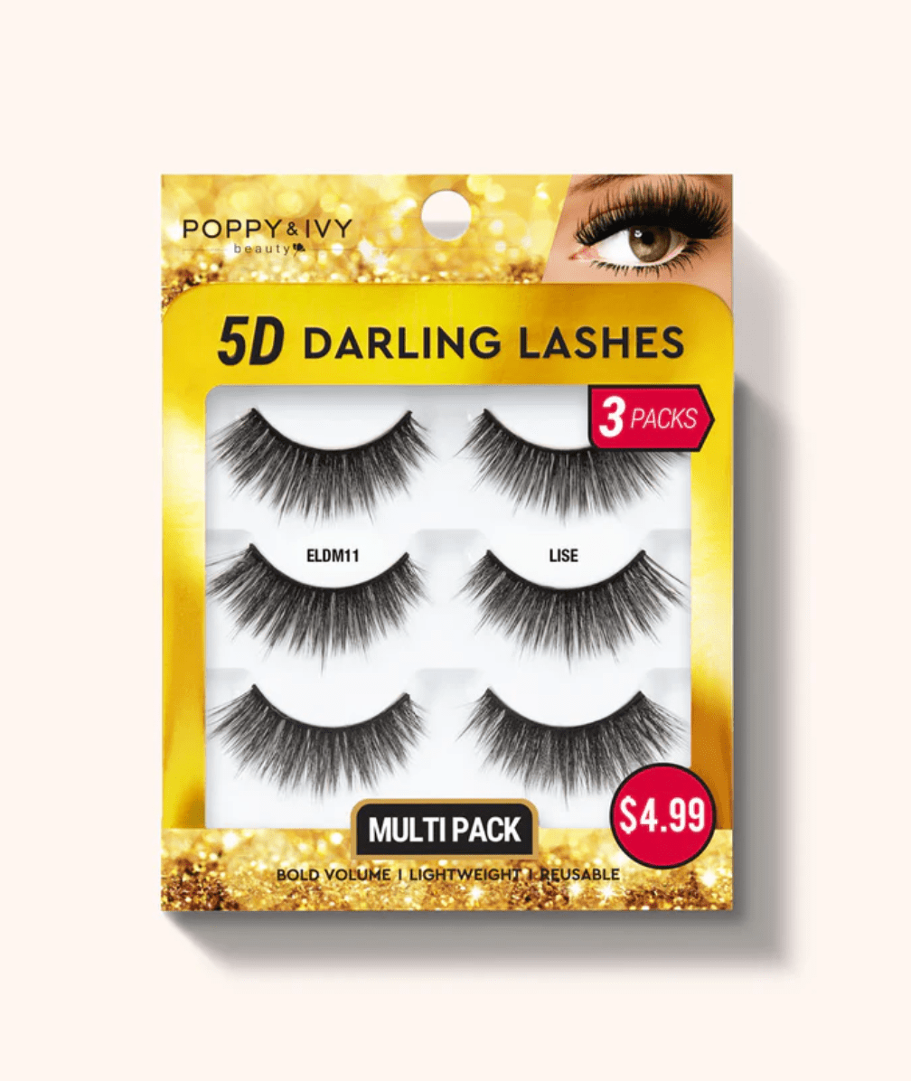 Poppy & Ivy 5D Darling Lashes – 3 Pairs Multi - Pack - Beauty Exchange Beauty Supply
