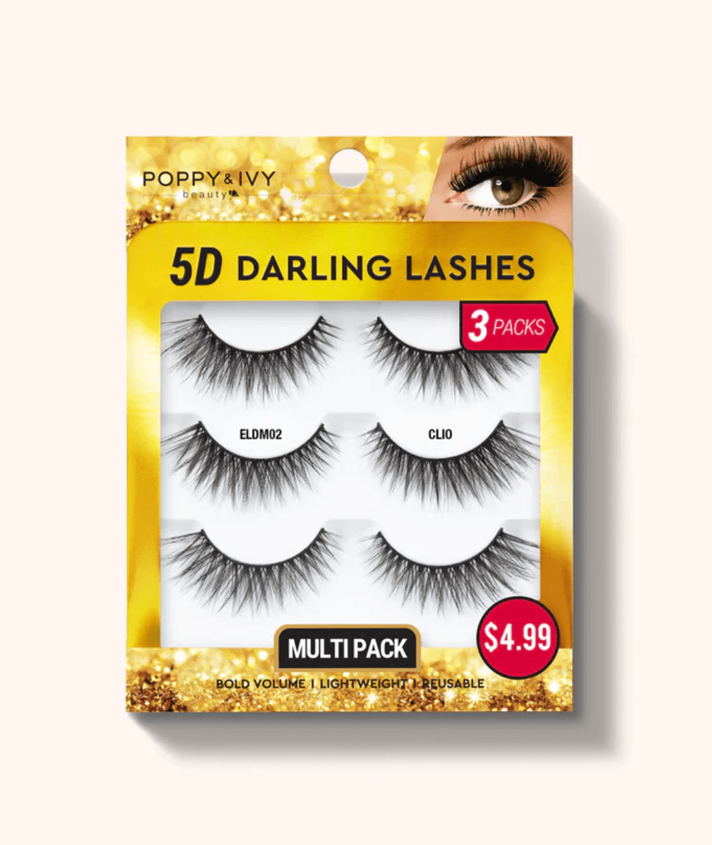 Poppy & Ivy 5D Darling Lashes – 3 Pairs Multi - Pack - Beauty Exchange Beauty Supply