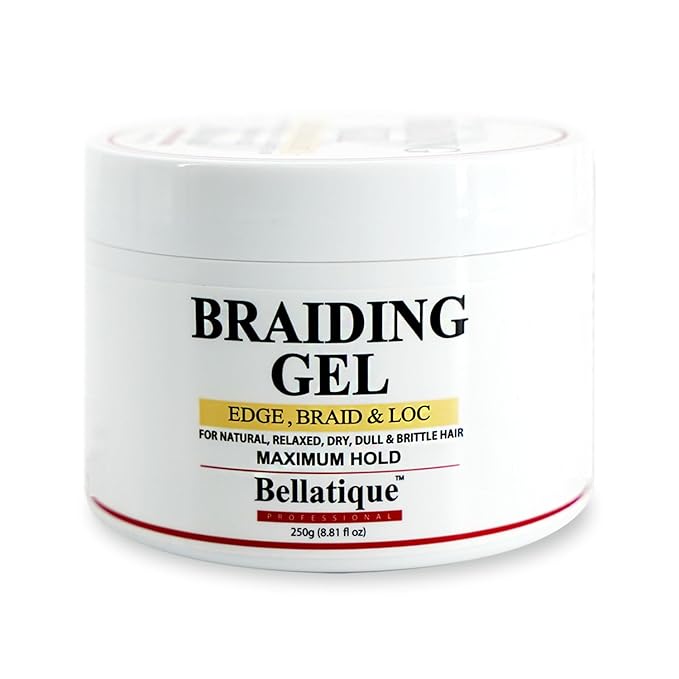 Professional Braiding Gel Maximum Hold for Natural, Relaxed, Dry, Dull, & Brittle Hair - No Flaking, No Whitening, Fast Drying, High Shine, - Lasts Up to 48 Hrs - Beauty Exchange Beauty Supply