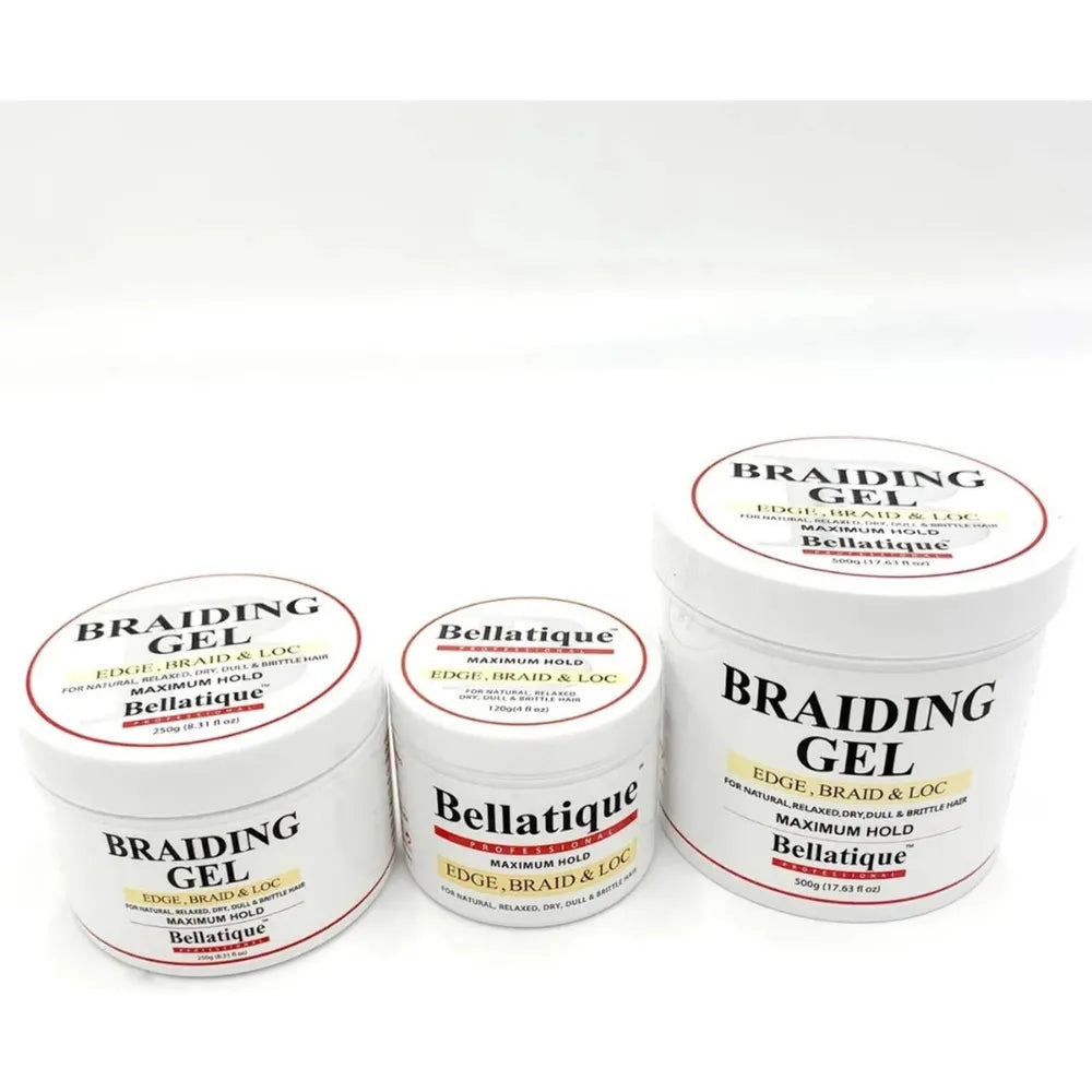 Professional Braiding Gel Maximum Hold for Natural, Relaxed, Dry, Dull, & Brittle Hair - No Flaking, No Whitening, Fast Drying, High Shine, - Lasts Up to 48 Hrs - Beauty Exchange Beauty Supply