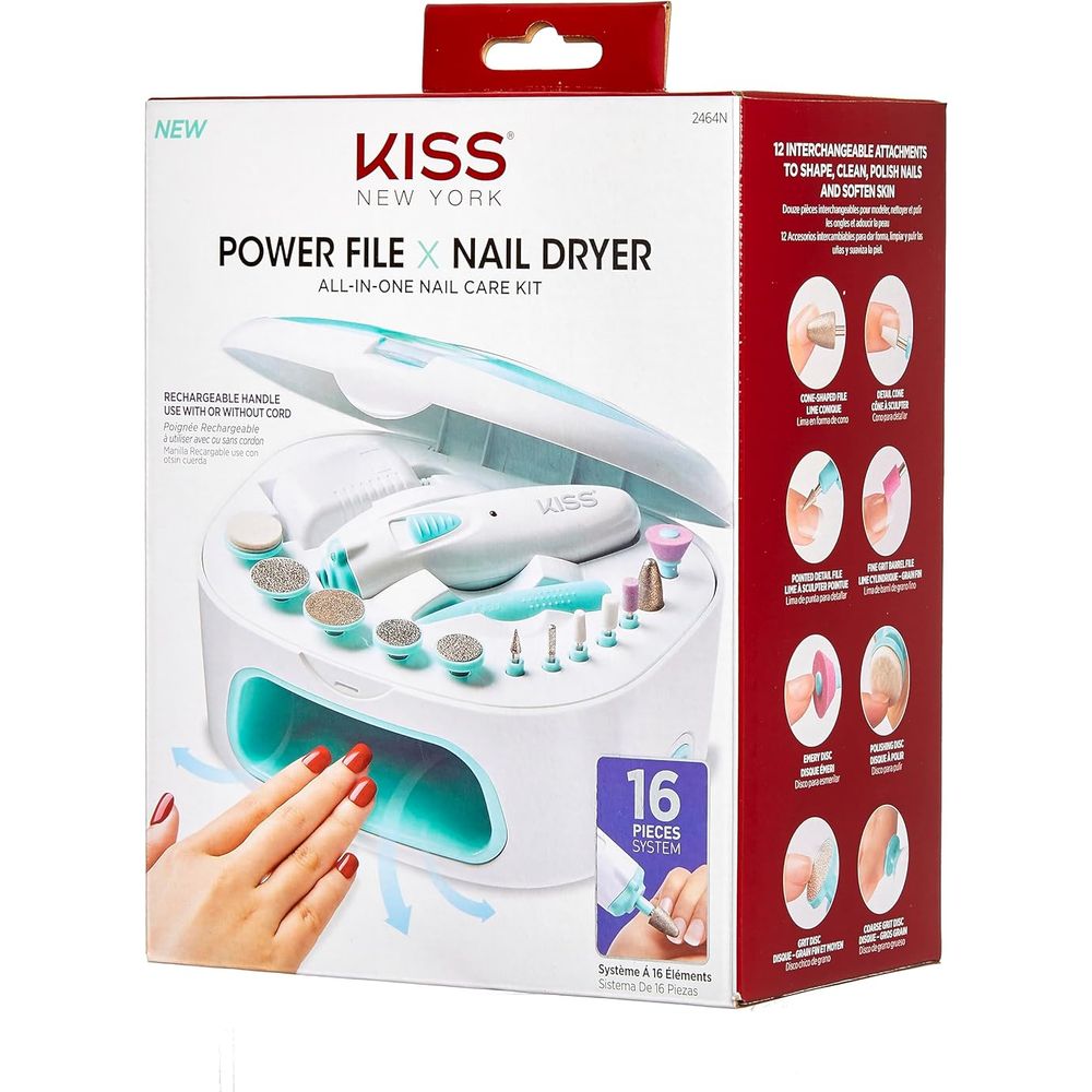 KISS Power File X Nail Dryer - 16 Pc Set