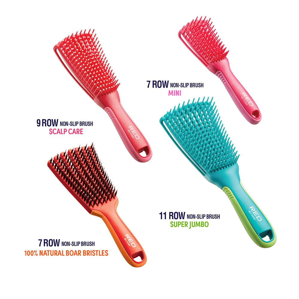 Red by Kiss Flexi Glide & Define Detangle Brush – 7-Row Styling Brush