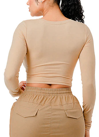 DODO Long Sleeve Crop T-Shirt