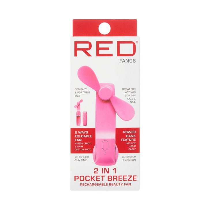 Red 2 - in - 1 Pocket Breezer - Beauty Exchange Beauty Supply