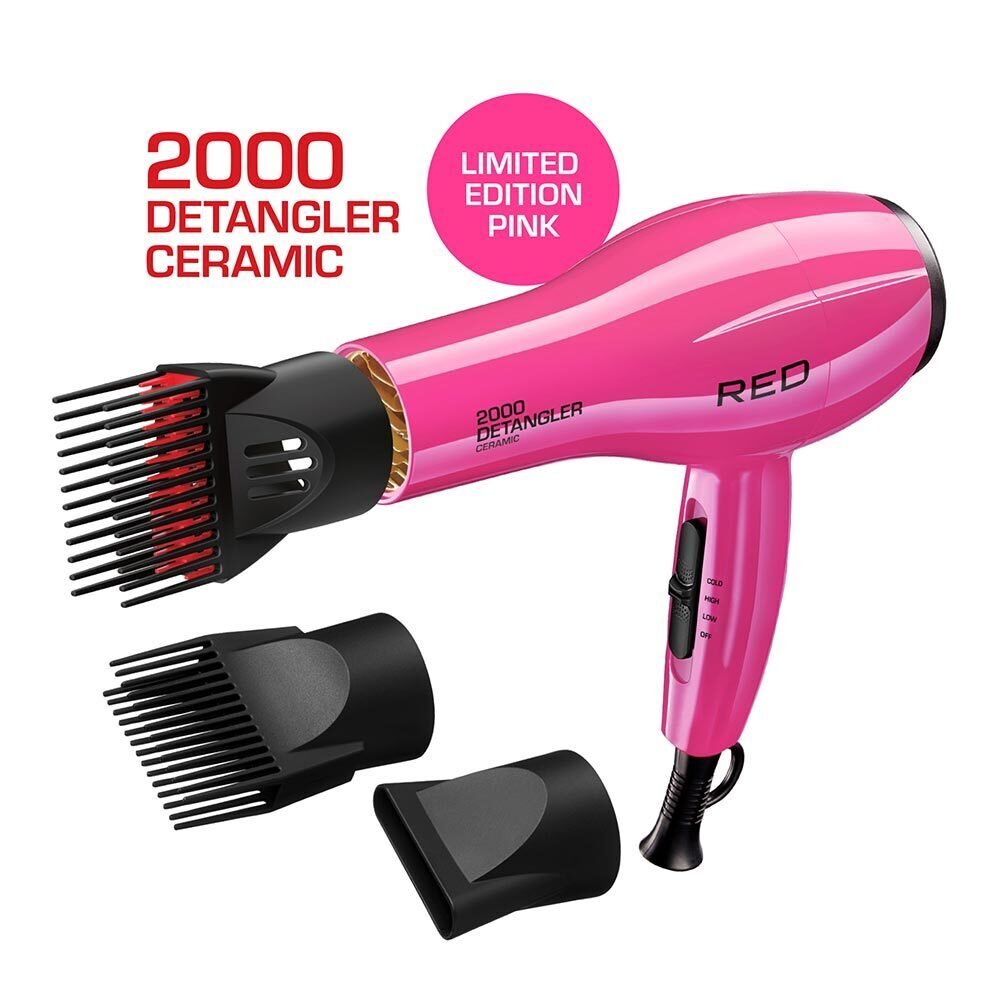Red 2000 Ceramic Hair Detangler Brush – Anti - Frizz, Fast - Heat Styling Tool - Beauty Exchange Beauty Supply