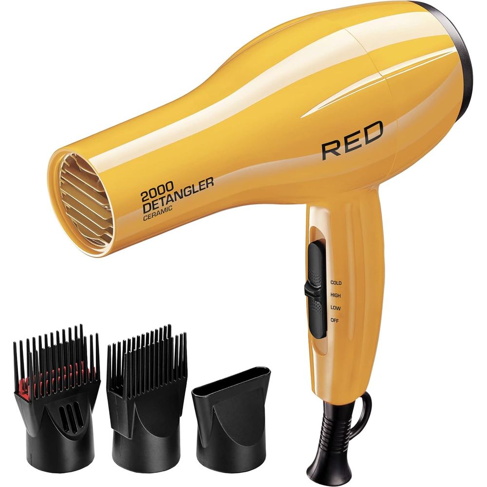 Red 2000 Ceramic Hair Detangler Brush – Anti - Frizz, Fast - Heat, Tangle - Free Styling Tool - Beauty Exchange Beauty Supply