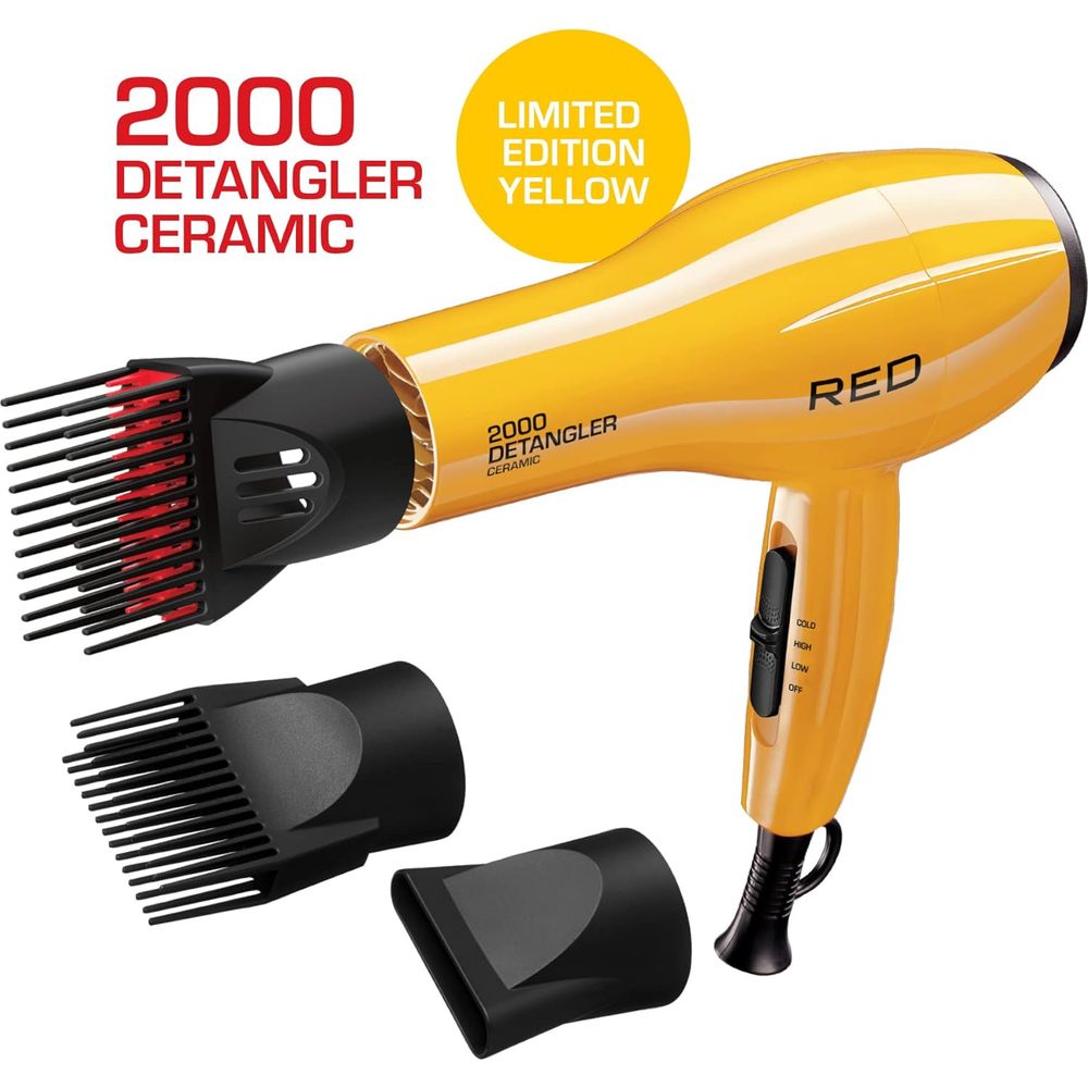 Red 2000 Ceramic Hair Detangler Brush – Anti - Frizz, Fast - Heat, Tangle - Free Styling Tool - Beauty Exchange Beauty Supply