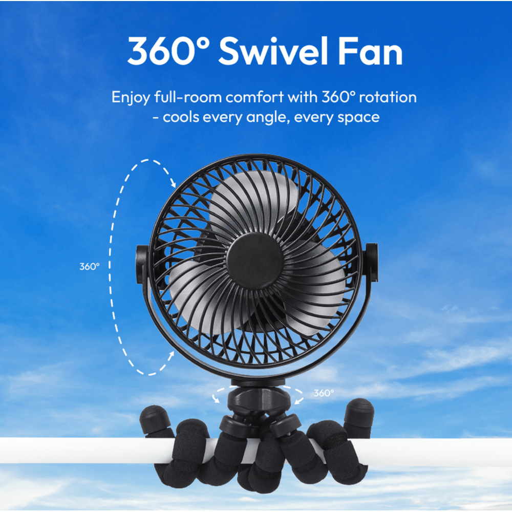 Red 3 Flexi Legs Rechargeable Beauty Fan – Portable Cooling for On - the - Go Glam - Beauty Exchange Beauty Supply