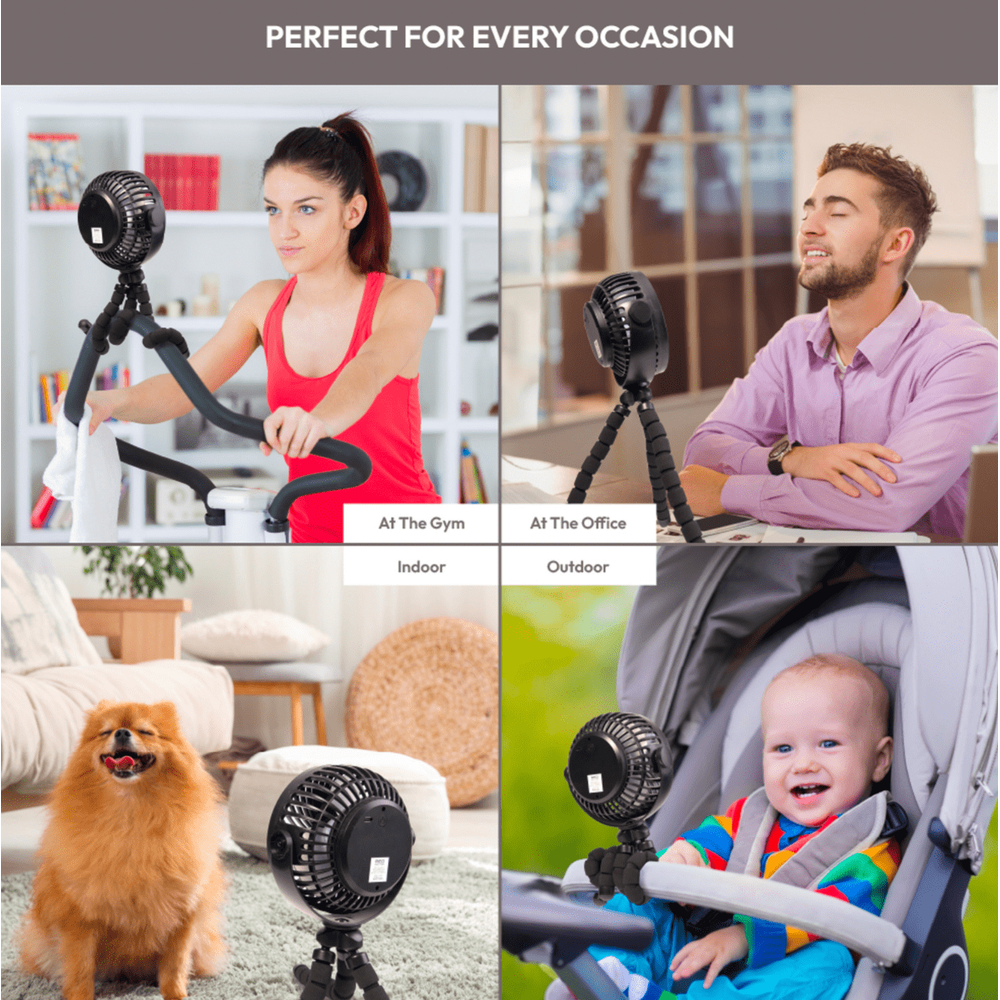 Red 3 Flexi Legs Rechargeable Beauty Fan – Portable Cooling for On - the - Go Glam - Beauty Exchange Beauty Supply