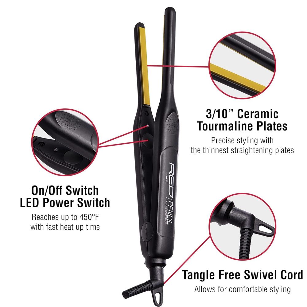 Red 3/10" Flat Iron – Sleek Styling, Salon Results, Compact Power - Beauty Exchange Beauty Supply