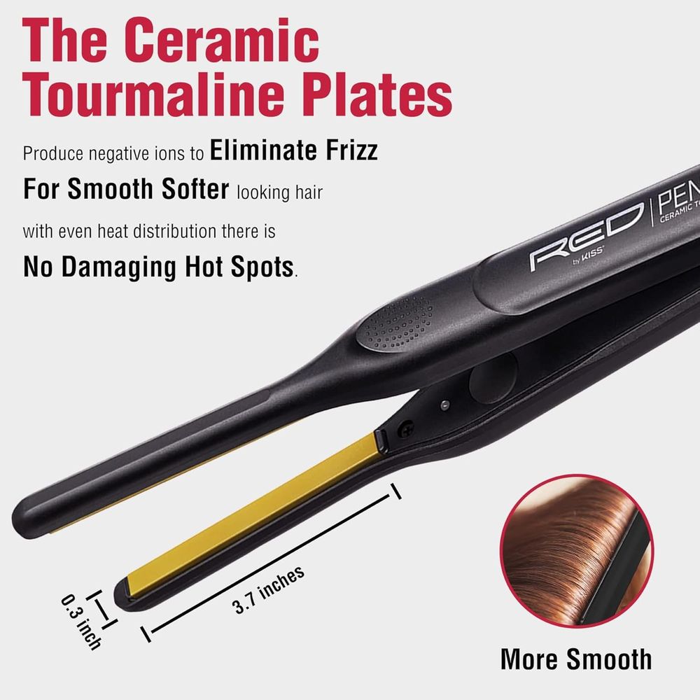 Red 3/10" Flat Iron – Sleek Styling, Salon Results, Compact Power - Beauty Exchange Beauty Supply