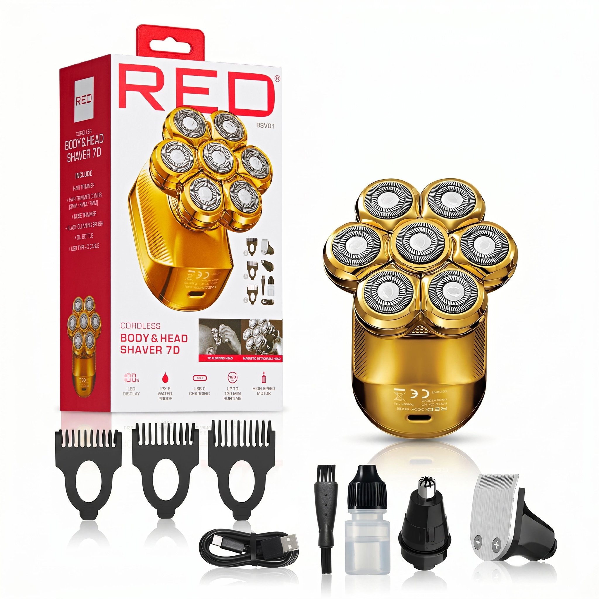 RED 7D Cordless Head & Body Shaver - Beauty Exchange Beauty Supply