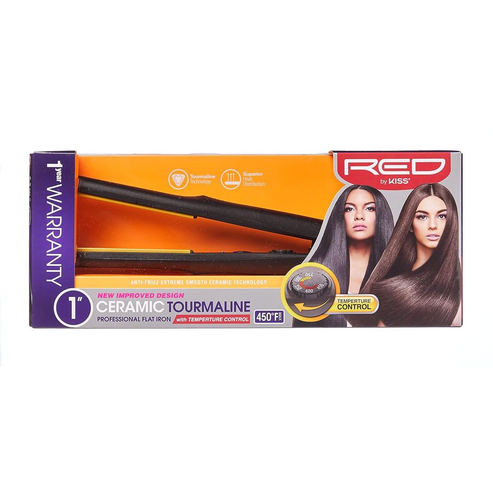 Red by Kiss 1" Ceramic Tourmaline Flat Iron - Beauty Exchange Beauty Supply