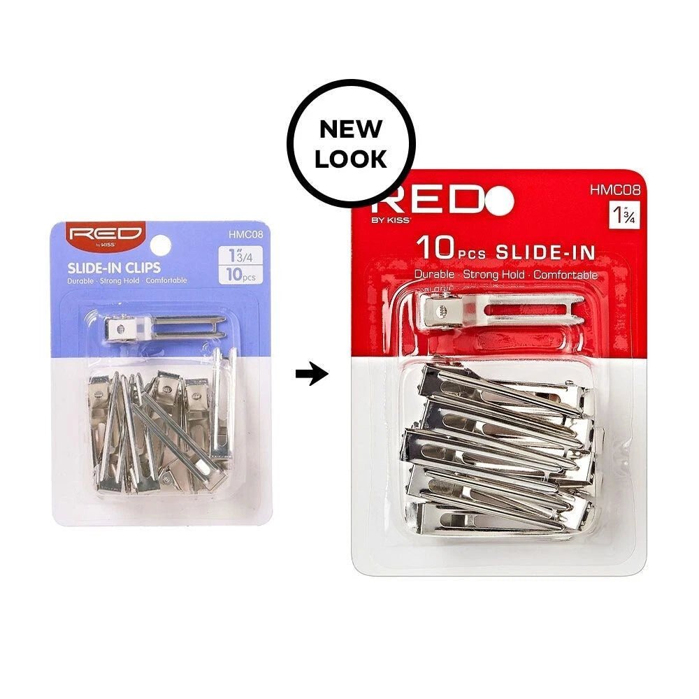 Red by Kiss 10 Pcs Slide - In Hair Pins | 1¾" – HMC08 – Effortless Secure Styling - Beauty Exchange Beauty Supply