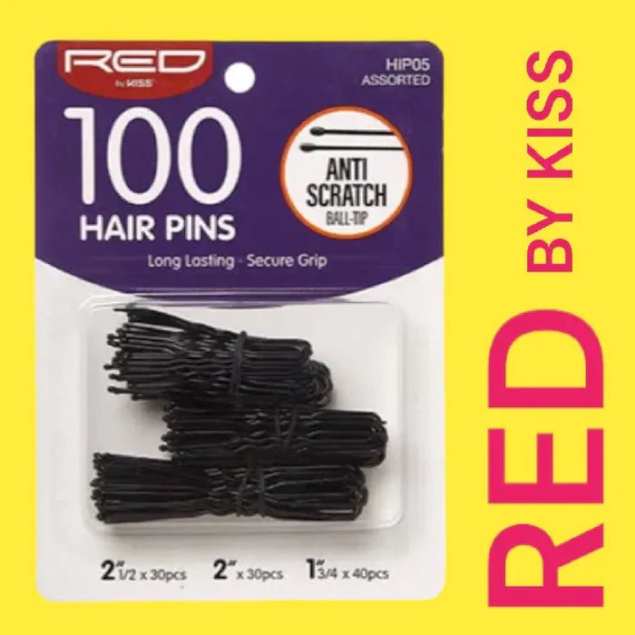 Red by Kiss 100 Pcs Hair Pins | 1¾", 2", & 2½" – HIP05 – Versatile Set for All Hair Types & Styles - Beauty Exchange Beauty Supply