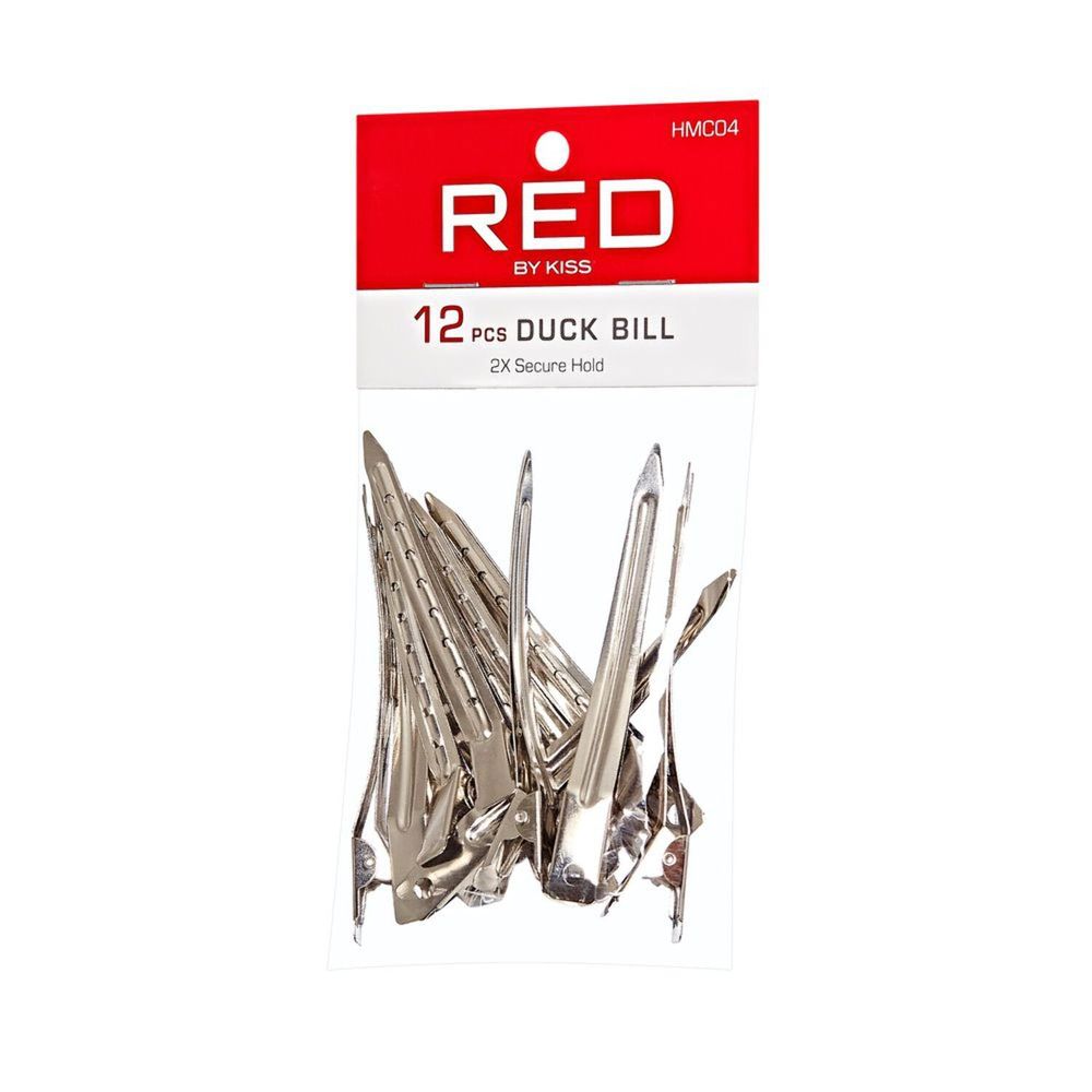 Red by Kiss 12 Pcs Duck Bill Clips | 2X Secure Hold โ HMC04 โ Firm Grip, Precise Sectioning for Flawless Styling - Beauty Exchange Beauty Supply