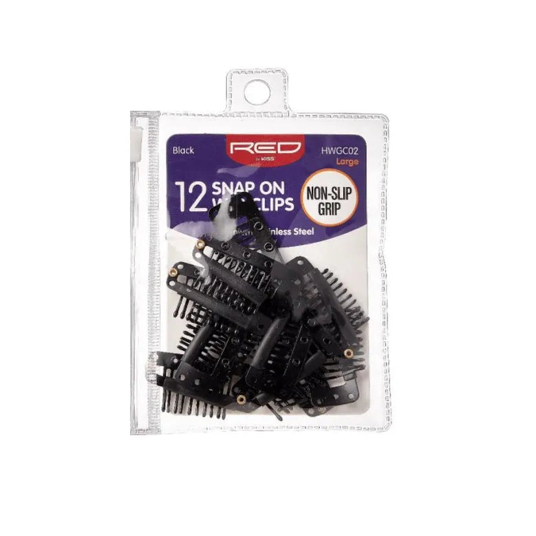 Red by Kiss 12 Pcs Snap - On Wig Clips | Large – HWGC02 – Maximum Hold for Wigs, Hair Extensions & Hairpieces - Beauty Exchange Beauty Supply