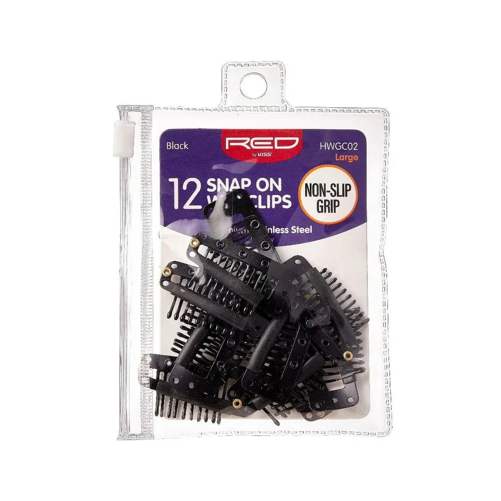 Red by Kiss 12 Pcs Snap - On Wig Clips | Large – HWGC02 – Maximum Hold for Wigs, Hair Extensions & Hairpieces - Beauty Exchange Beauty Supply