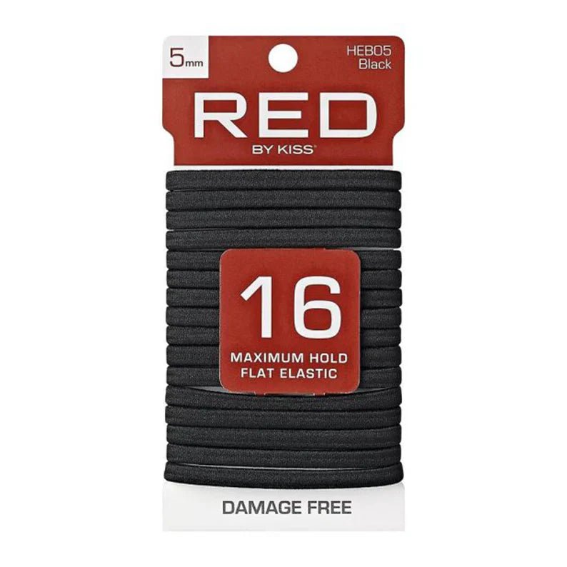 Red by Kiss 16 Pcs Maximum Hold Elastic Bands – 5mm, No - Breakage, Black (HEB05) - Beauty Exchange Beauty Supply