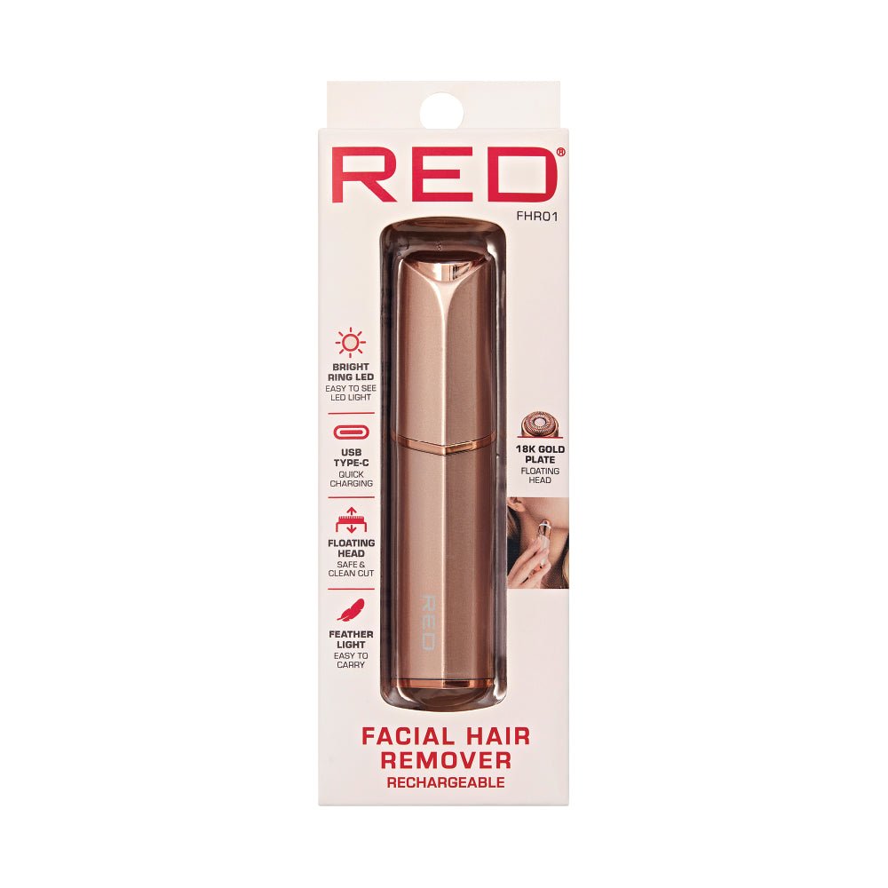 Red by Kiss 18K Gold Rechargeable Facial Hair Remover - Beauty Exchange Beauty Supply