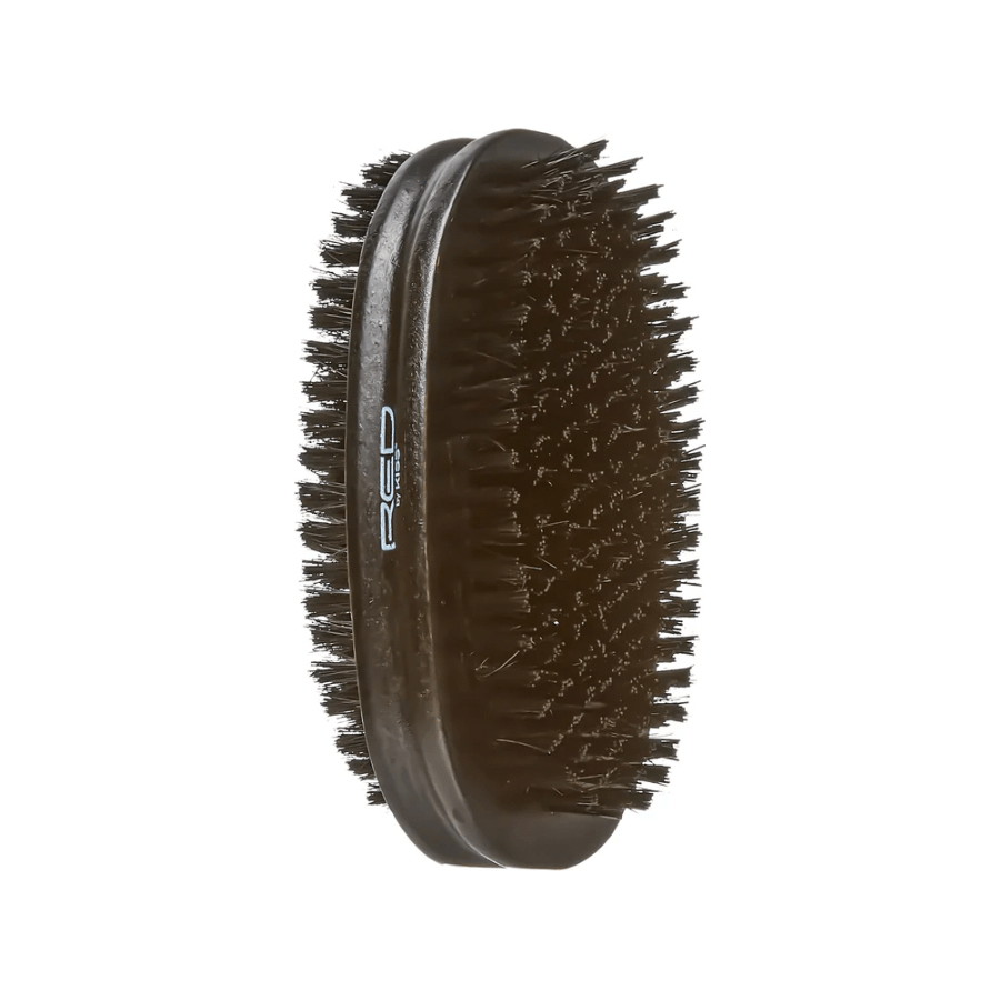 Red by Kiss 2 - Sided Palm Boar Brush BOR07 – Dual Bristle Control for Smooth & Deep Wave Grooming (Soft & Hard, Palm - Sized) - Beauty Exchange Beauty Supply