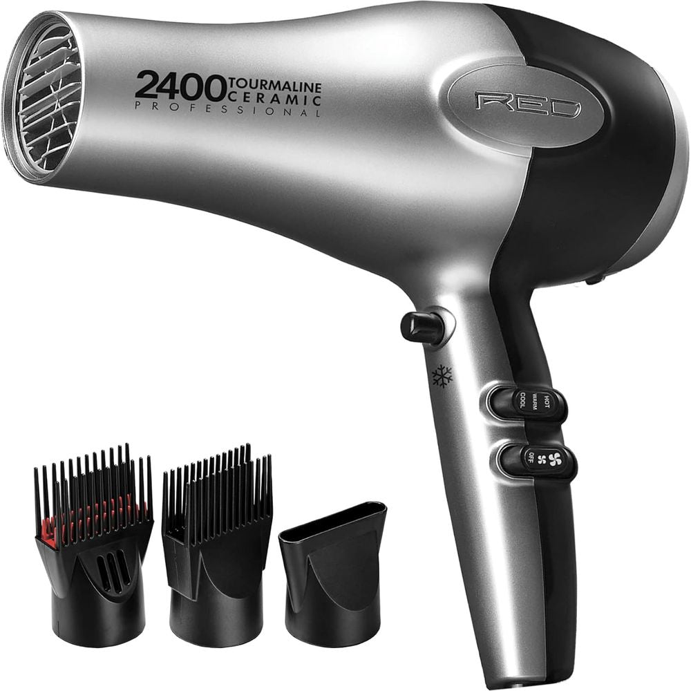 Red by Kiss 2400 Tourmaline Ceramic Hair Dryer – Professional Power with Frizz - Free Finish - Beauty Exchange Beauty Supply