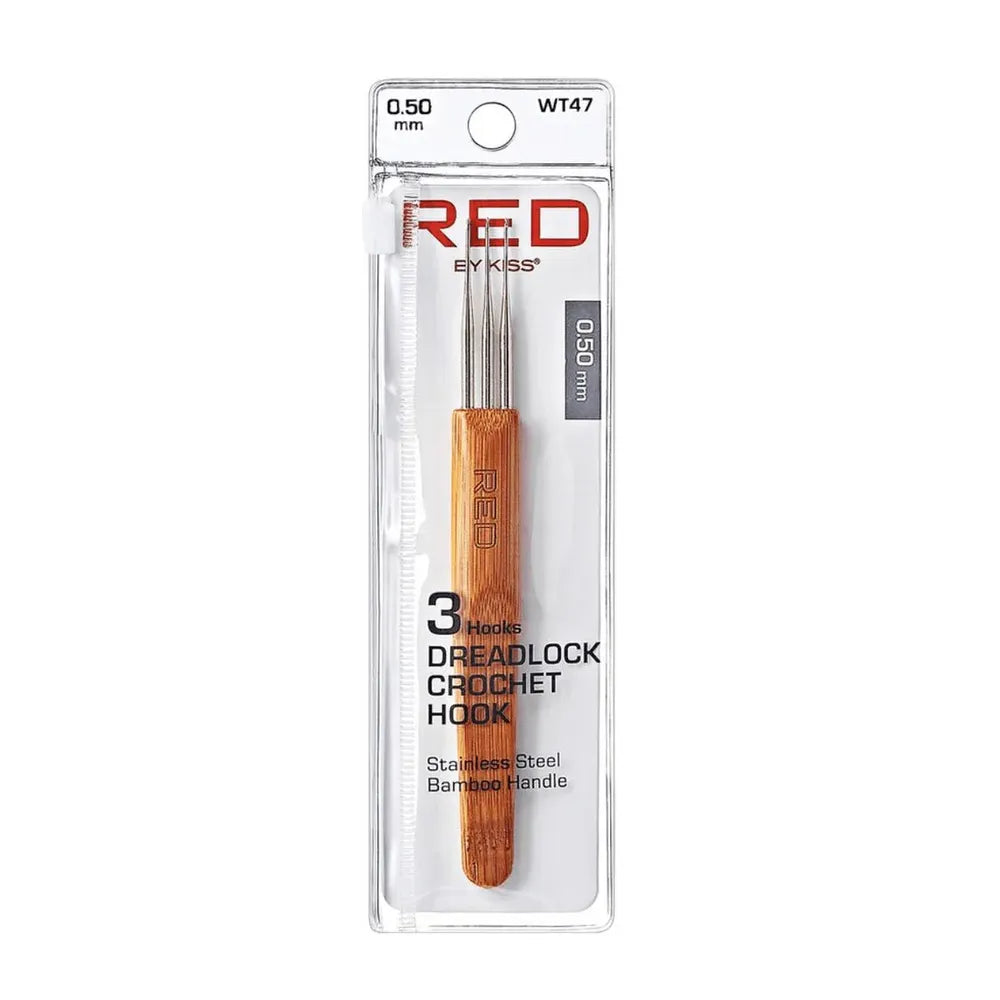 Red by Kiss 3 Hook Crochet Needle | 0.50 mm – WT47 – Ultra - Fine Triple Hook for Micro Locs & Detailed Styling - Beauty Exchange Beauty Supply