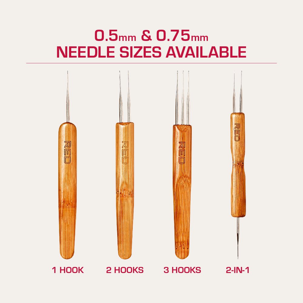 Red by Kiss 3 Hook Crochet Needle | 0.75 mm – WT43 – Ultimate Speed for Locs & Crochet Braids - Beauty Exchange Beauty Supply