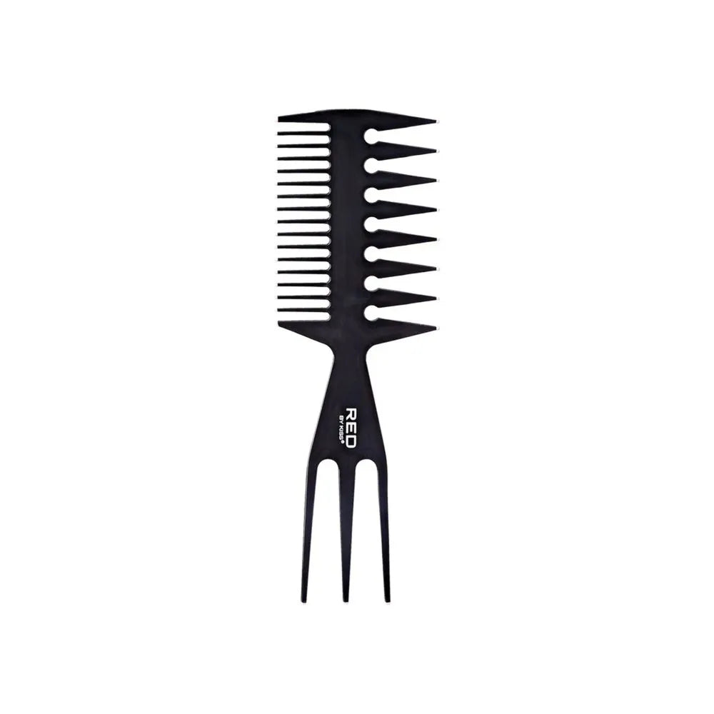 Red by Kiss 3 - in - 1 Comb – Large, Black, Multi - Use for Styling, Parting & Detangling | HM59 | Great for All Hair Types & Textures - Beauty Exchange Beauty Supply