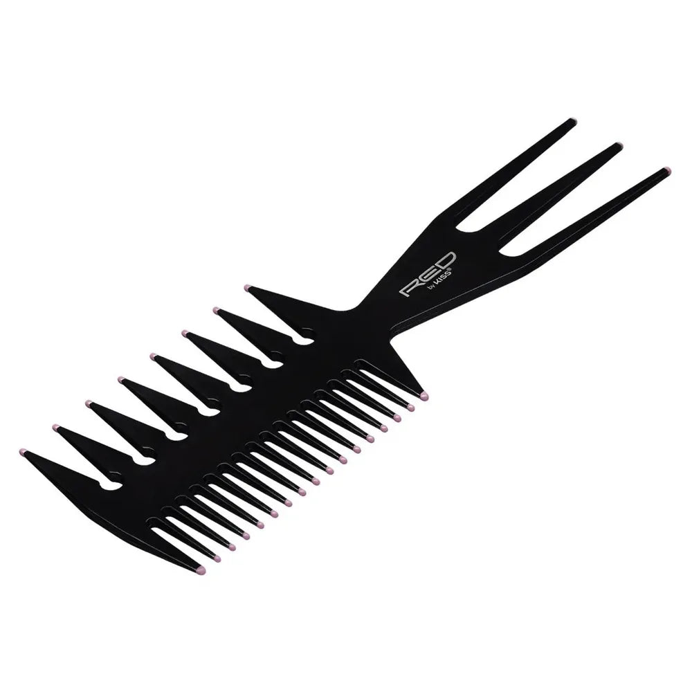 Red by Kiss 3 - in - 1 Comb – Large, Black, Multi - Use for Styling, Parting & Detangling | HM59 | Great for All Hair Types & Textures - Beauty Exchange Beauty Supply