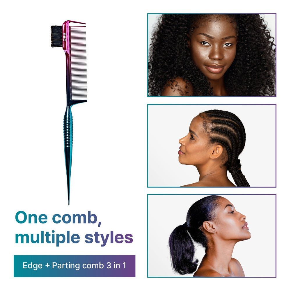 Red by Kiss 3 - in - 1 Edge & Parting Comb - Beauty Exchange Beauty Supply