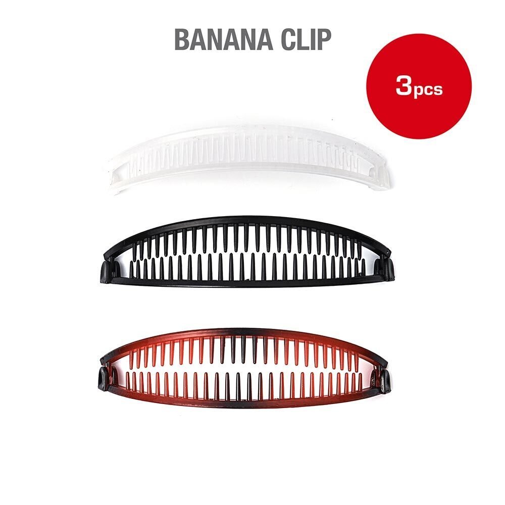 Red by Kiss 3 - Piece Banana Clip Set – Strong Hold for Elegant Updos and Hairstyles (HMC32) - Beauty Exchange Beauty Supply