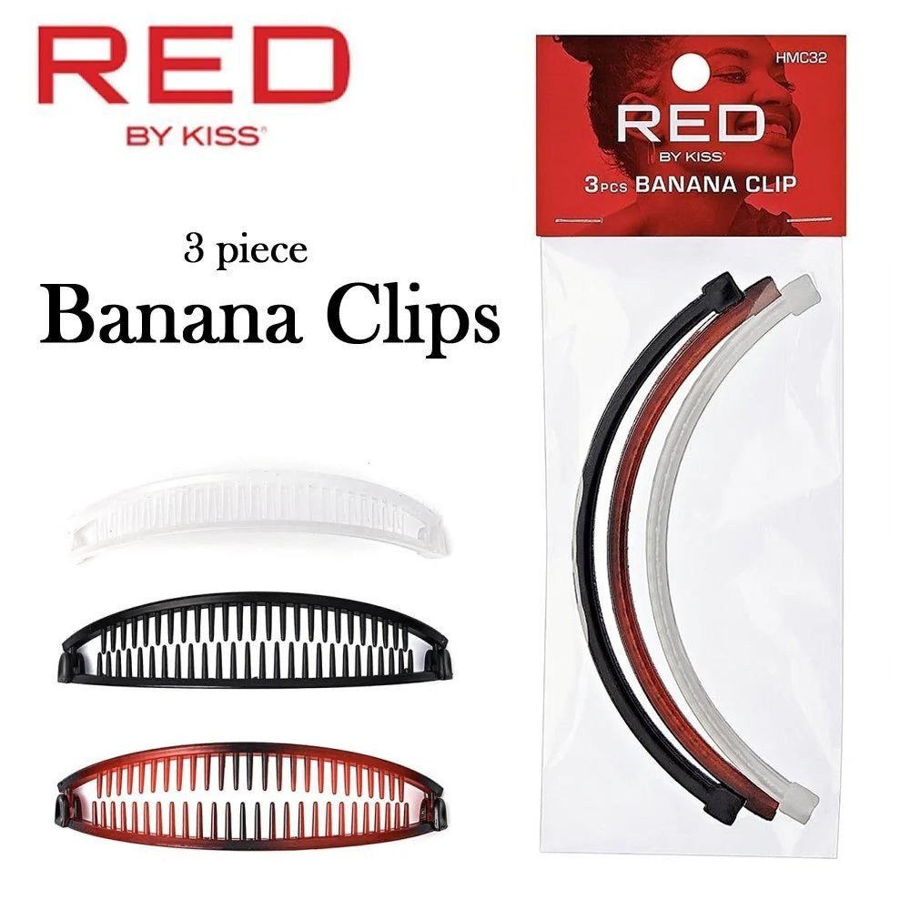 Red by Kiss 3 - Piece Banana Clip Set – Strong Hold for Elegant Updos and Hairstyles (HMC32) - Beauty Exchange Beauty Supply