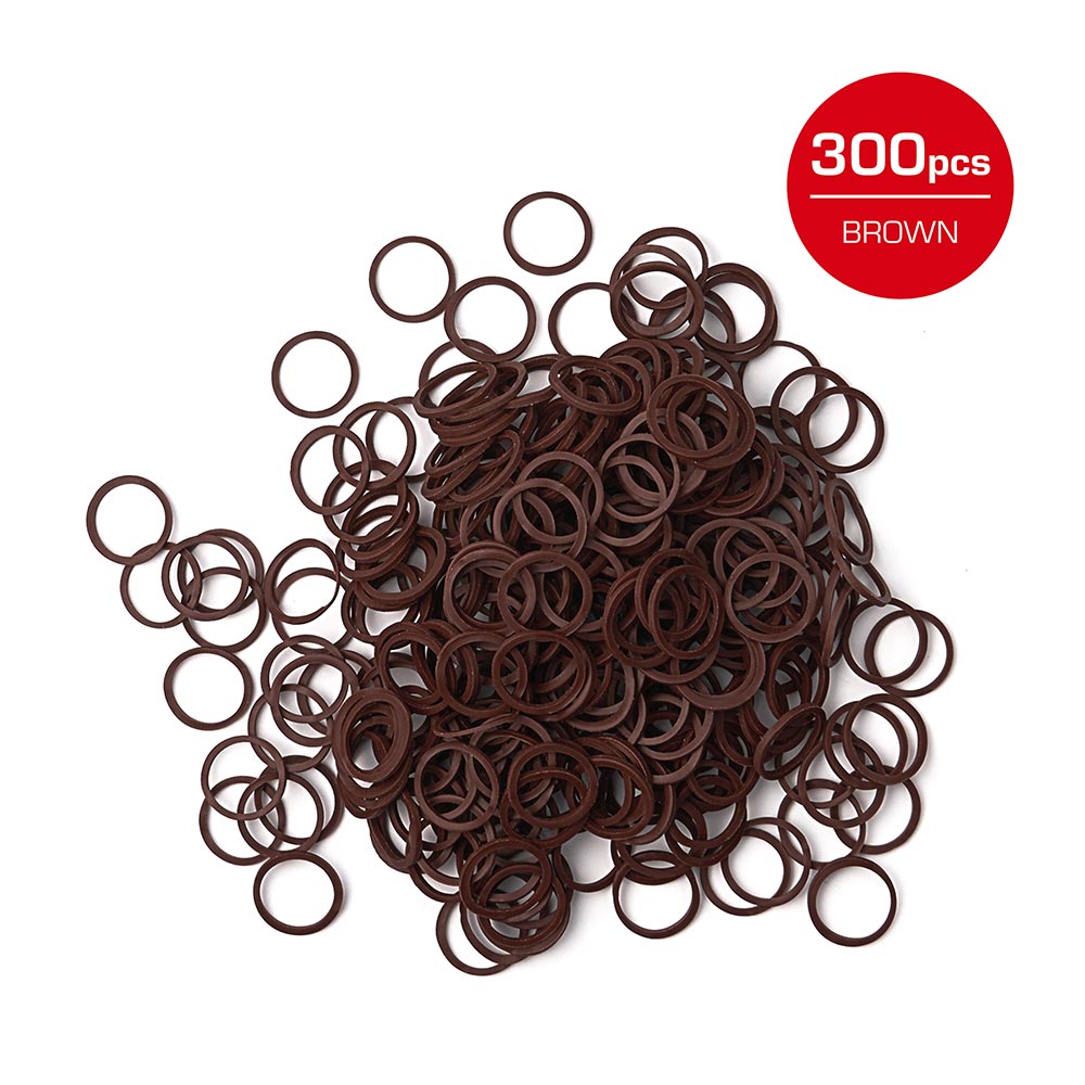 Red by Kiss 300 Rubber Bands – Brown, Medium 1/2", No - Snag Hair Elastics (HRB08) - Beauty Exchange Beauty Supply