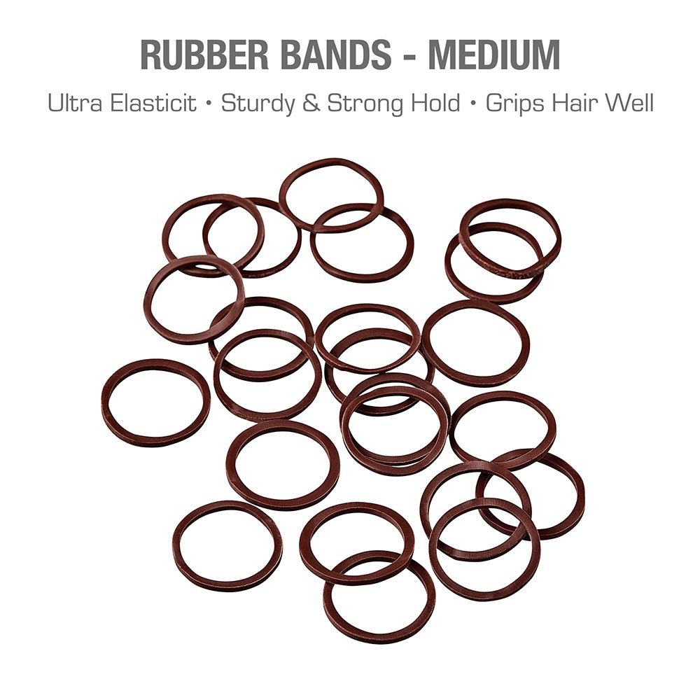 Red by Kiss 300 Rubber Bands – Brown, Medium 1/2", No - Snag Hair Elastics (HRB08) - Beauty Exchange Beauty Supply